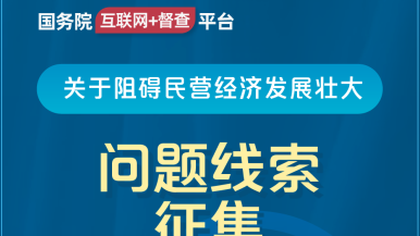 经常一起遛狗的少妇,丝袜下的逼水泛滥-8MAV国务院“互联网+督查”平台公开征集阻碍民营经济发展壮大问题线索